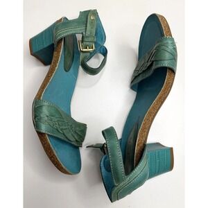 Pikolinos Women's Teal Leather Heeled Sandals Size 40 EU 9 US